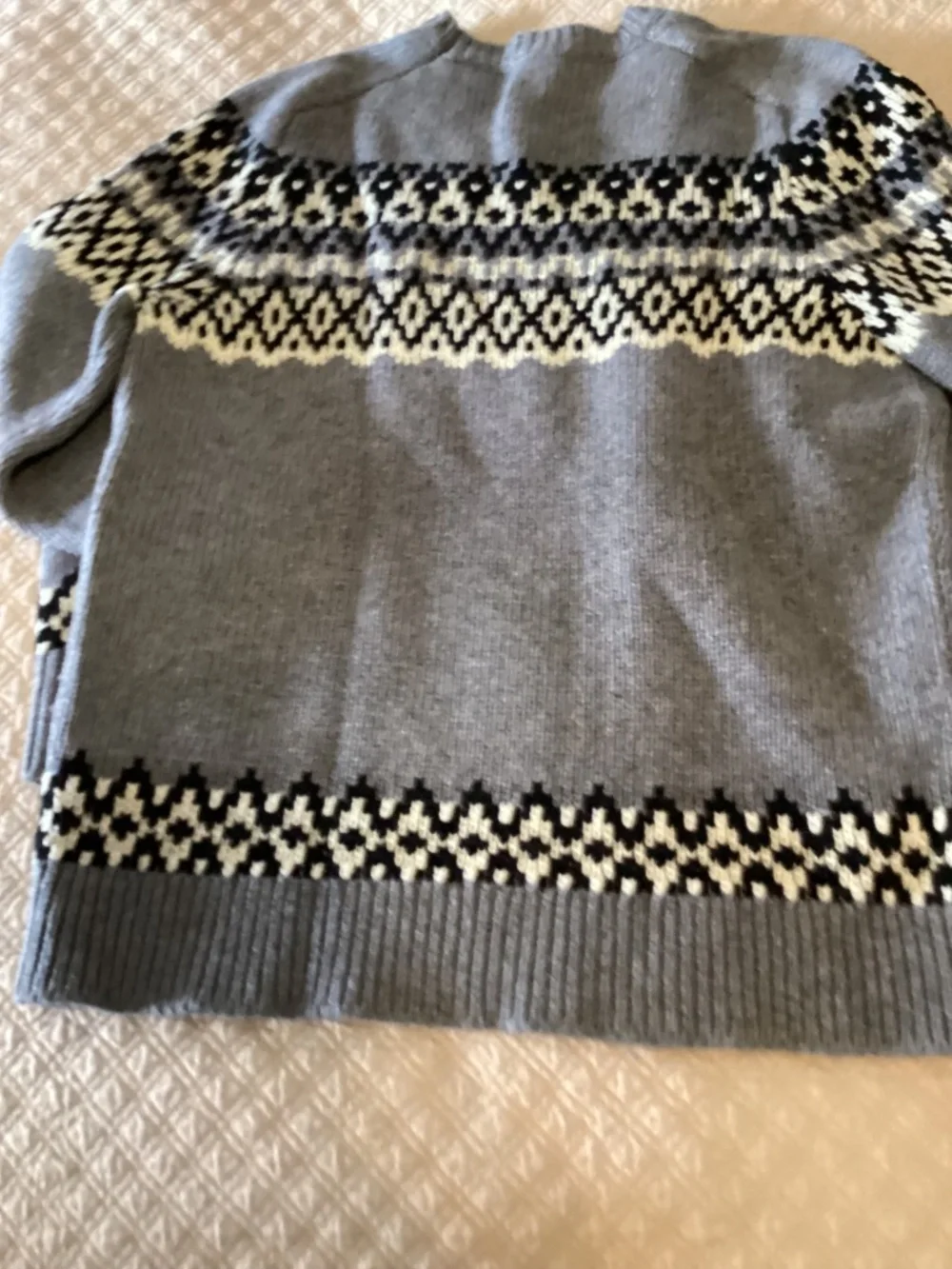 Jcrew Crewcuts boys size 14/16 gray fairisle blended wool sweater
